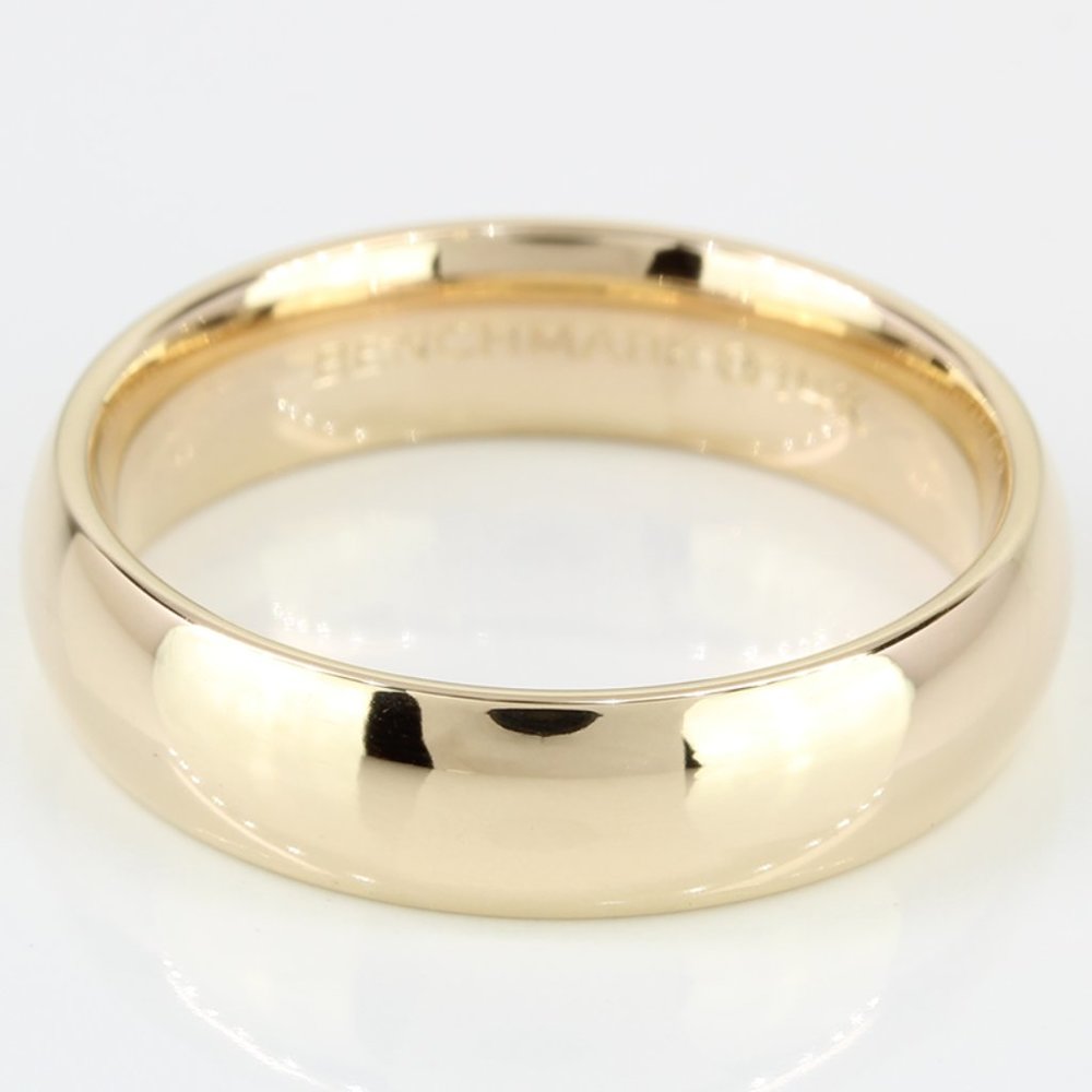 14kYellow Gold Men's  Benchmark Comfort Fit Wedding Band Ring 5mm
